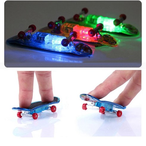 핑거보드 LED 라이트 미니 프로스트 핑거 스케이트보드 어린이 지판 전문 기본 장난감 1 개 2 3, 3.C Random 색상