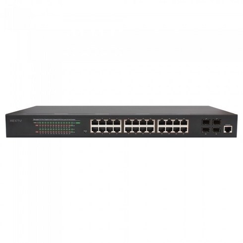NEXT-POE5444L2-SFP/POE+ 기가 24포트 370W L2관리형 스위치 허브/802.3af/at 총 POE용량 250W/1000X SFP+ 4포트