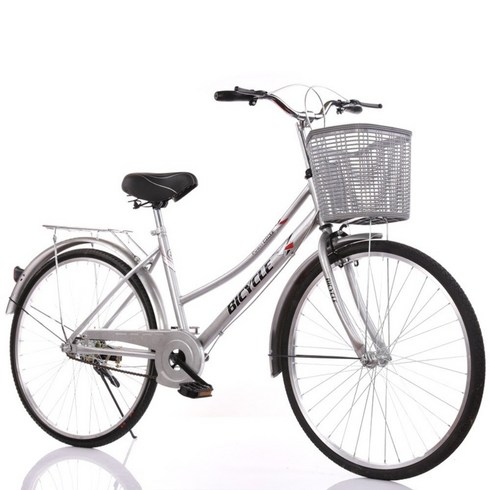 출퇴근자전거 운동 감성스타일 장보기 감성 레트로, 단속 + 26인치cm, 정품 실버 표준