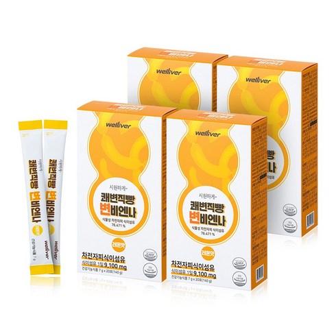 차전자피 식이섬유 9100mg 쾌변 직빵 변 비엔나 차전차피 영양제 효능 가루 7g x 20포, 140g, 4개