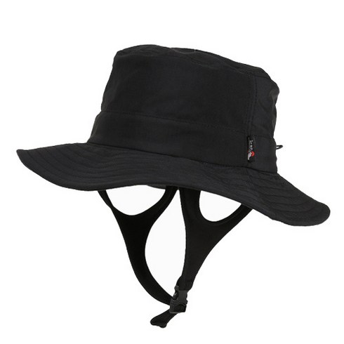 배럴모자 - 남성 여성 서핑햇 버킷 벙거지 수영 모자, 블랙