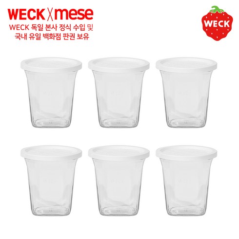 웩유리용기 - PE weck [메세몰] 독일 웩 밀폐용기 유리용기+PE마개 세트상품(4p 6p 12p), 1개, PE-747 6p