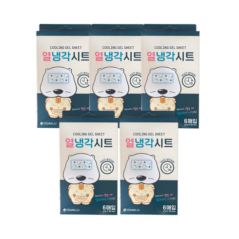 아기열패치 - 곰탱이 열냉각시트 6매입, 5개