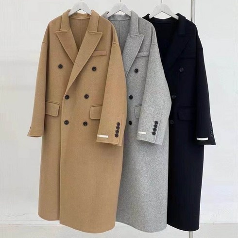 2023년 가성비 최고 캐시미어100%코트 - 루어스룸 / 퓨턴 울100% 캐시미어 더블버튼 핸드메이드 롱 코트