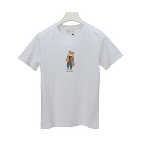 MAISON KITSUNE 메종키츠네 여성 드레스드 폭스 반팔 티셔츠 LW00112KJ0008 P100 WHITE [MAC284wh]