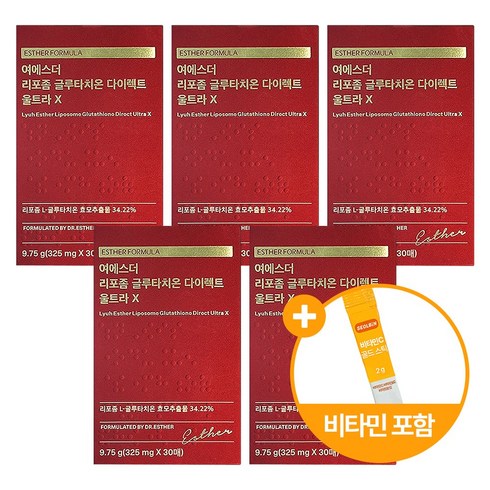 여에스더 리포좀 글루타치온 다이렉트 울트라x 325mg 에스더포뮬러 설빈 비타민 스틱 포함 세트, 5개, 설빈 비타민 스틱 1포, 30매