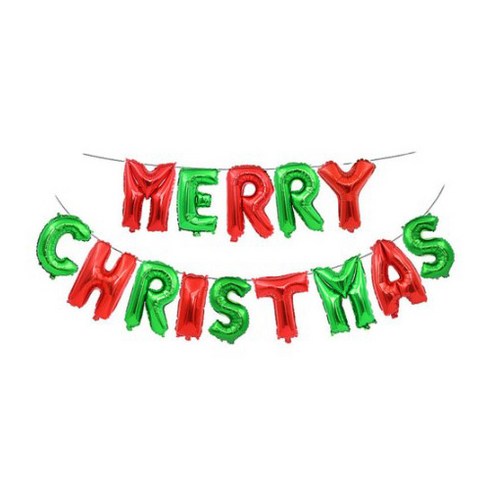 2023년 가성비 최고 크리스마스파티풍선 - 파티팡 은박풍선세트 MERRY CHRISTMAS, 레드앤그린, 1세트