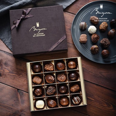 [선물추천] 벨기에 수제초콜릿 브로이어 어쏘트먼트 컬렉션 16P+쇼핑백 / Bruyerre Belgium Handmade Chocolate Gift Set, 232g, 1세트