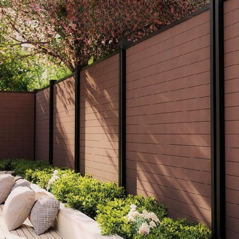 조립형 담장펜스 합성목재 울타리 휀스 가림막 담벼락 1.8m, A. 전체 간격-갈색