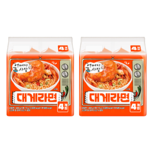 어쩌다사장 대게라면 4개입(460g) x 2개 총 8봉, 8개