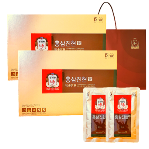 정관장 6년근 홍삼정 홍삼진현 40포 2000ml+쇼핑백 명절 부모님 선물세트(20포 2박스) 1개, 2개
