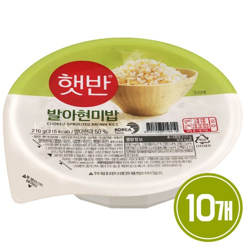 햇반 발아현미밥, 210g, 10개