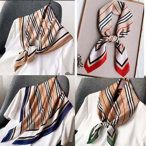 고급 명품 st 국산 롱 삼각 체크 스카프 머플러