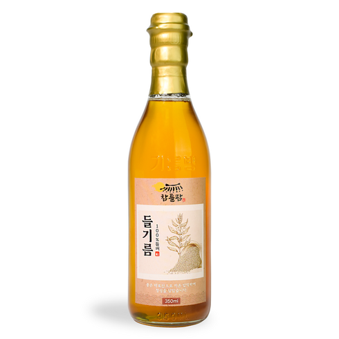 참들팜 저온압착 고소한 통깨 100% 들기름 350ml, 1개