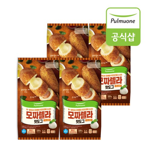 풀무원 치즈와 소시지 모짜렐라 핫도그 16개, 320g, 4개