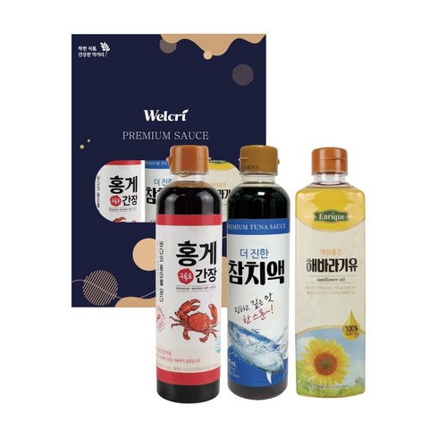 명절 선물용 (홍게간장 참치액 해바라기유 혼합) 웰크리 스페셜 2호 한박스 10SET, 410ml