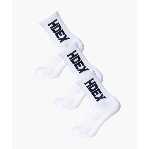 에이치덱스 HDEX 메인로고 논슬립 삭스 3 pack, 화이트, FREE