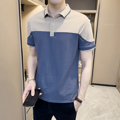 점퍼자수투톤패치남성DS-A329-PL9280-P53