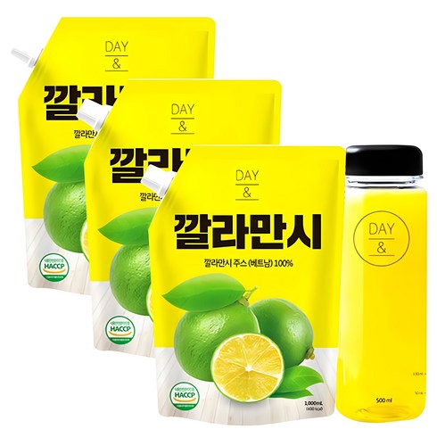 데이앤 깔라만시 원액 + 보틀, 1000ml, 3개