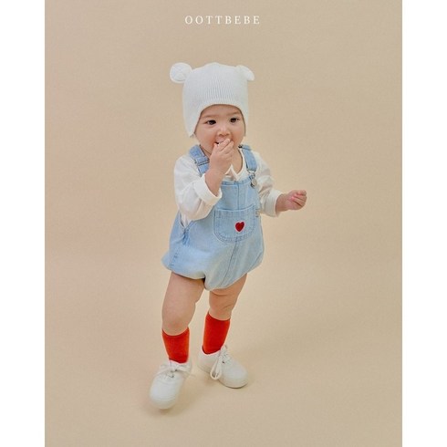 24봄 오뜨베베 쿨데님슈트 0-12개월 백일 돌 아기 멜빵슈트