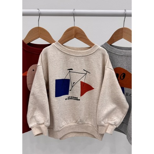 [BOBO CHOSES] 보보쇼즈 AW23 크레이지 자전거 맨투맨 스웻셔츠 Crazy Bicy sweatshirt_시즌오프 40%