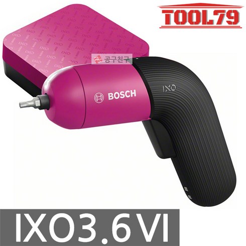 보쉬 IXO 6 COLOUR 3.6V 충전 스크류드라이버 핑크, 본품, 1세트