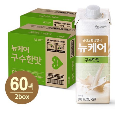 뉴케어 구수한맛 밸런스업 144팩 [H - 뉴케어 구수한맛 (200mlx30팩) 2박스, 200ml, 60개