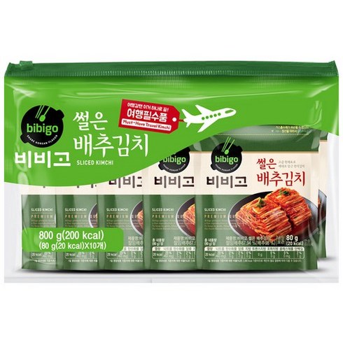 2023년 가성비 최고 비비고김치 - (냉장)비비고 썰은배추김치(80g)x10개, 80g, 10개