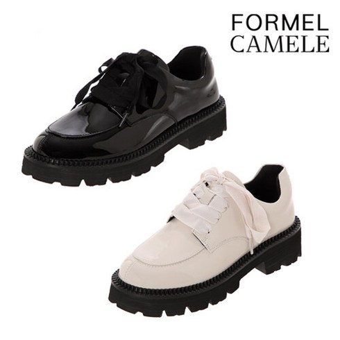 포멜카멜레 [포멜카멜레]레이스업 에나멜 청키로퍼 5CM FJY1F1SC007