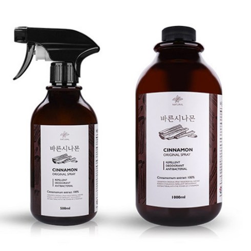 바른시나몬 계피 스프레이 본품 500ml + 1000ml, 1세트
