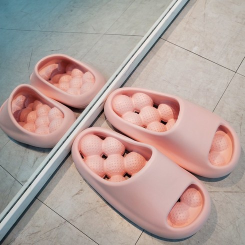층간소음 실내화 지압슬리퍼 쿠션 사무실 거실 화장실, 핑크, 1개