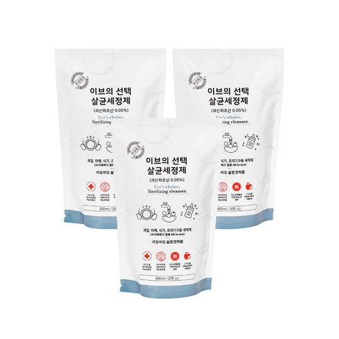 이브의선택 프리미엄 주방세제 올인원 과일 식기세척기 세제, 이브의선택 리필용 600ml 3개, 3개