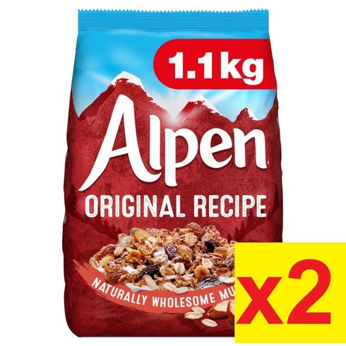 Alpen Muesli Original 알펜 뮤즐리 오리지널 1.1kg 2팩, 2개