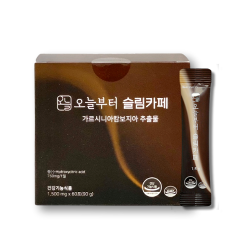 2023년 가성비 최고 오늘부터슬림카페 - 오늘부터슬림카페 방탄커피 다이어트커피 1500mg X 60포 1박스 가르시니아 다이어트보조제, 오늘부터 슬림카페 방탄커피 다이어트보조제(60포), 1개