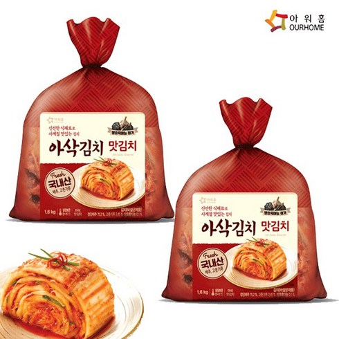 아워홈김치 - [다만세푸드] 아워홈 아삭김치 맛김치 1.6kg x 2개 / 배추김치