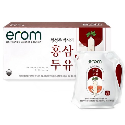 이롬 황성주박사의 국산콩 홍삼두유, 110ml, 12개