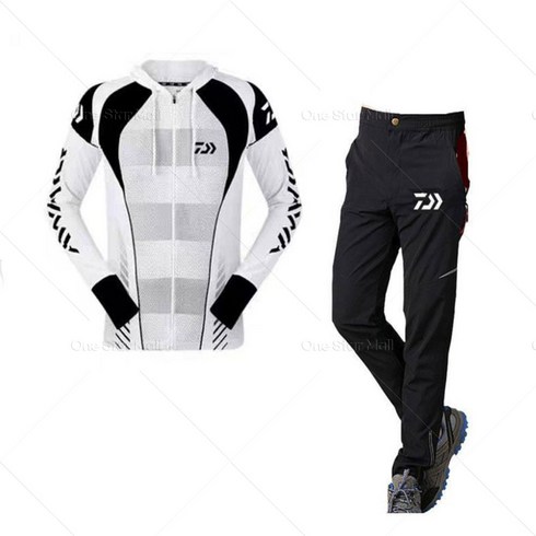 원스타몰 여름낚시복 낚시옷 바지 세트 티셔츠 피싱웨어 내피, 블랙화이트+바지세트, 3XL
