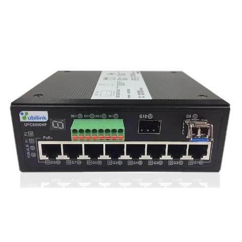 UFC8000HP 산업용 PoE 스위치 허브 8-port 10/100/1000Base-T(x)(PoE)+ 2-port 2.5G SFP industrial PoE Switch 스위칭