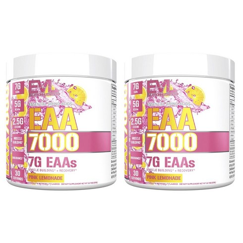 eaa - EVLUTIONNUTRITION EAA 7000 필수아미노산 핑크 레모네이드 맛, 2개, 309g