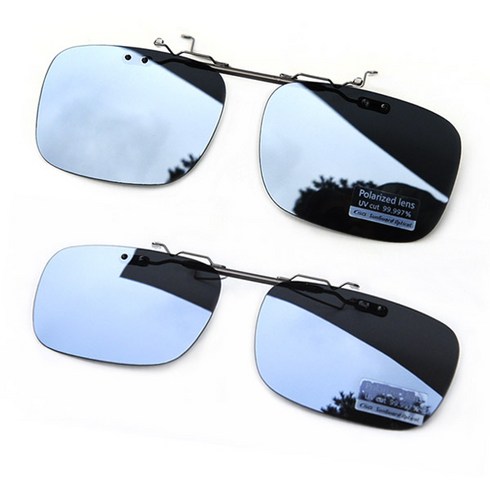 썬가드 썬가드광학 클립형 선글라스 안경착용자용 수퍼편광, 블루미러 스모크(대)