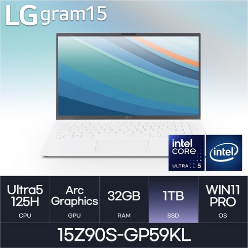 LG전자 2024 그램15 15Z90S-GP59KL, WIN11 Pro, 32GB, 1TB, White