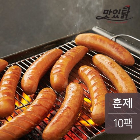 2023년 가성비 최고 맛있닭 닭가슴살 소세지  - [랭킹닭컴] 맛있닭 닭가슴살 프랑크소시지 훈제 10팩(1kg), 10개, 100g