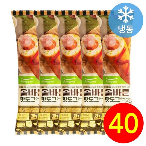 풀무원 올바른 핫도그, 75g, 40개