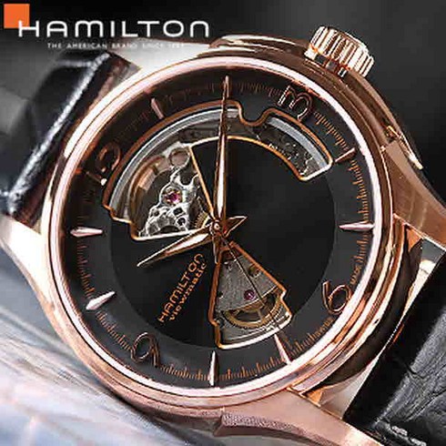 [HAMILTON] 해밀턴시계 H32575735 재즈마스터 오픈하트 남성가죽시계