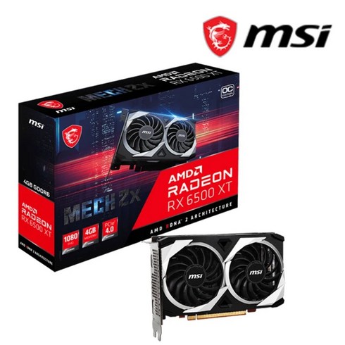 MSI Radeon RX6500XT MECH 2X 4G OC GAMING 그래픽카드