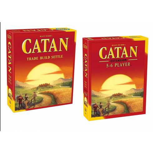 영문판 카탄 섬 보드 게임 CATAN 25주년 에디션 5-6인 파티 카드, 단일사이즈, 제5판 + 확장판 5-6