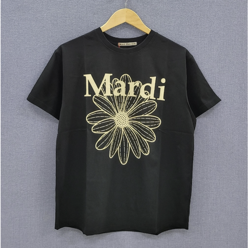 마르디메크르디 - [국내정품] 마르디메크르디 TSHIRT FLOWERMARDI 반팔 티셔츠 BLACK CREAM