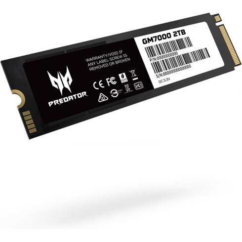 acer Predator GM7000 512GB NVMe Gen4 게이밍 SSD M.2280 PS5와 호환 PCIe 4.0 내장 PC 솔리드 스테이트 하드 드라이브 최대 74, 2TB