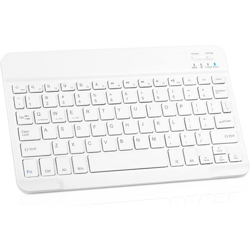 오닉스 북스 BLU Touch Book M7 및 Bluetooth 지원 iPad iPhone Android 태블릿 스마트폰 Windows PC용 초슬림 충전식 키보드 - Onyx, [06] 퓨어 화이트