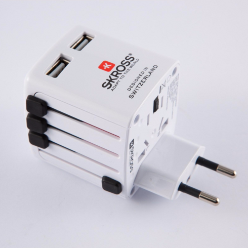 (USB 가능) [SKROSS] World USB Charger 2.4A 전세계 모든 나라 국가 여행 멀티 국내 가전 호환 해외 플러그 콘센트 어댑터, 1개